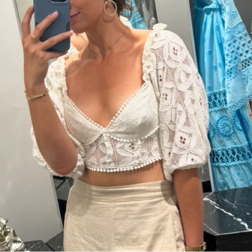 Elegant White Lace Crop Top